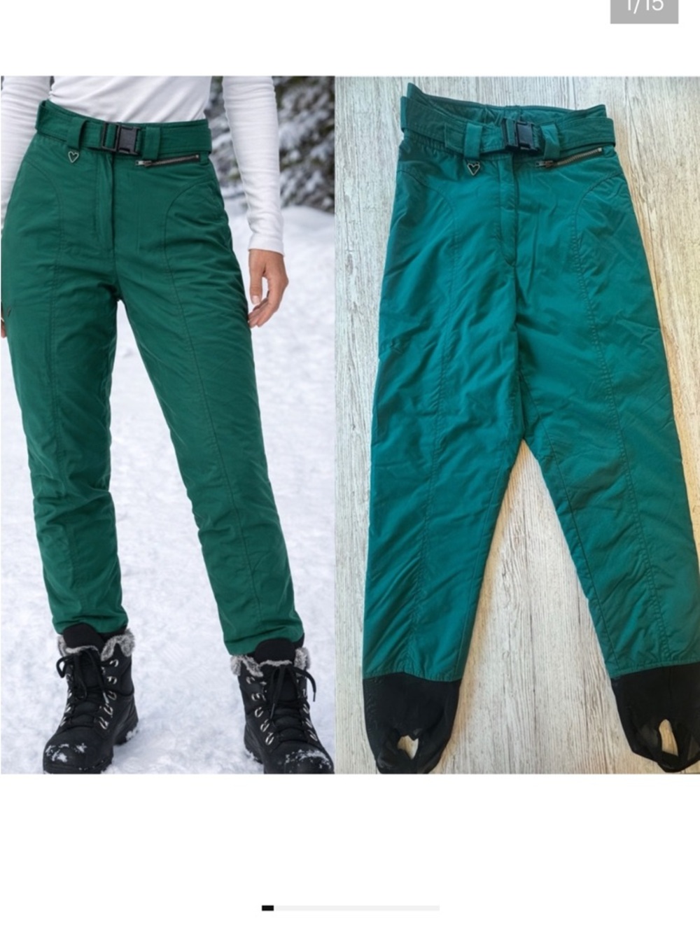 Vintage Obermeyer Stirrup Ski Pants High Waisted size XS/S/8